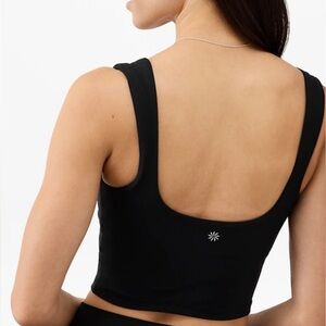 Athleta Transcend Square Neck Crop Bra BLACK size SMALL